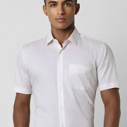 Peter England Men Slim Fit Spread Collar Solid Cotton Casual Shirt-image-66
