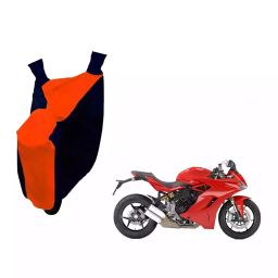 Auto Pearl Waterproof Two Wheeler Cover For Ducati SuperSport (Orange & Blue)-picture-21