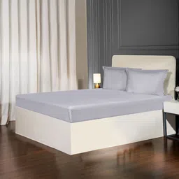 MYTRIDENT Silver-Toned 300 TC King Bedsheet with 4 Pillow Covers-image-77