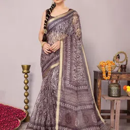 KALINI Ethnic Motifs Zari Ikat Saree-image-45