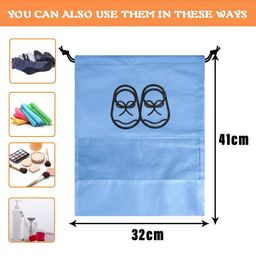 Kuber Industries Red & Blue Pack of 6 Printed Non-Woven Shoe Cover With Drawstring image 4