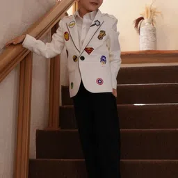 Funny Bones Clothings Boys Avenger Mode Tailored-Fit Single-Breasted Four-Piece Suit-image-19