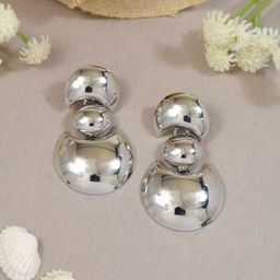 I Jewels Silver-Plated Crescent Shaped Drop Earrings-image-74