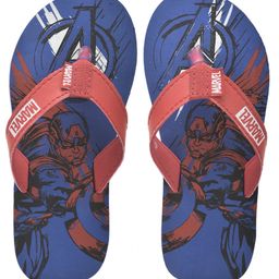 Toothless Slip On Captain America Graphics Flip Flops - Blue-picture-6