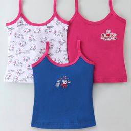 Bodycare Cotton Knit Sleeveless Slips Peppa Pig Print Pack of 3 - Fuchsia White &  Royal Blue-image-43