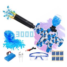 Fiddlerz Electric Gel Balls Blaster Gun Toy For Kids Foam Blaster Toy with 3000 Gel Soft Splatter Balls, Ammo, Goggles, Scope Toy Gun for Outdoor Game For Boys Girls  - Blue-22