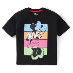 Babyhug Disney Single Jersey Knit Drop Shoulder Half Sleeves T-Shirt with Minnie Mouse Graphic - Black-image-74