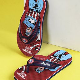 Kidsville Marvel Featuring Captain America Designed Flip Flops - Red-image-82
