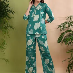 Asami Printed V-Neck Tunic With Trouser Co-Ords-56