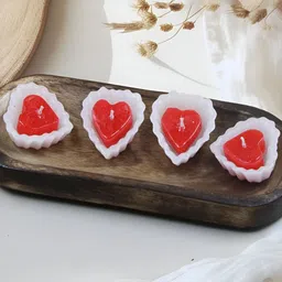 atorakushon Red & White 4 pieces Pillar Candle-14