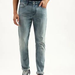 United Colors of Benetton Light Blue Slim Fit Lightly Washed Jeans-picture-48