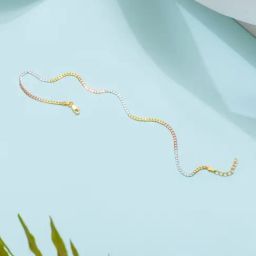 Zavya Triple Tone Sleeky 92.5 Sterling Silver Single Anklet-image-97