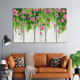 999Store Printed Green MDF 5 Panels Wall Art-image-98