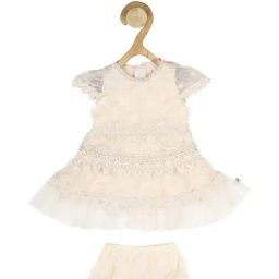 Allen Solly Junior Beige Embroidered Frock with Hairband-image-92
