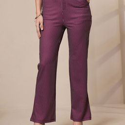 SASSAFRAS worklyf Women Striped Urban Slim Slim Fit Trousers-image-42