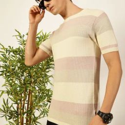Thomas Scott Pink Regular fit Stripes T-Shirts-image-25