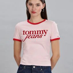 Tommy Hilfiger Pink Cotton Logo T-Shirt-picture-43