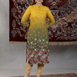 Aurelia Multicolour 100% Viscose Regular fit Printed Kurta-image-70