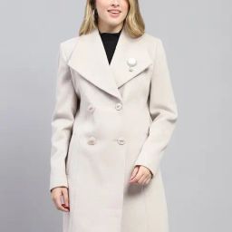 Monte Carlo Cream Regular fit Self Design Coat-image-43