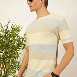 Thomas Scott Blue Regular fit Stripes T-Shirts-image-83