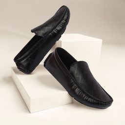 FAUSTO Men Textured Lightweight Loafers-54