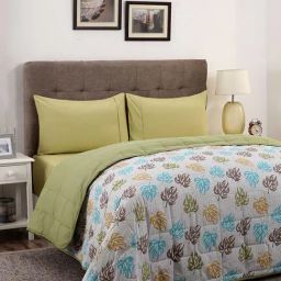 Maspar Green Cotton 100 TC Reversible Quilt - Set of 1-image-35