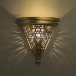 Homesake Golden Moroccan Cone Wall Lamp - Set of 1-image-85