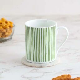 Clay Craft Green & White Ceramic Milk Mug (0.35 L)-40