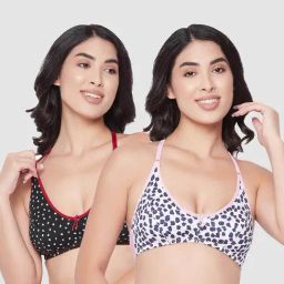 Clovia Multicolor Printed Non Padded Bra (Pack of 2)-image-21