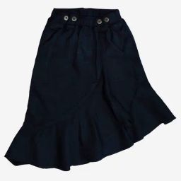 Kiddopanti Kids Black Solid Denim Skirt-image-42