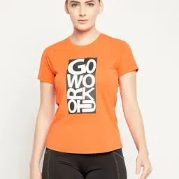 Clovia Orange Graphic Print T-Shirt-picture-38