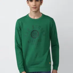 Academy By Van Heusen Green Cotton Slim Fit Printed SweatShirt-17