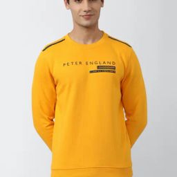Peter England Jeans Yellow Slim Fit Printed Sweatshirt-image-97