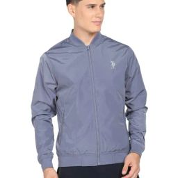 U.S. Polo Assn. Grey Regular Fit Bomber Jacket-image-51