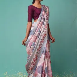 Unnati Silks Multicolored Silk Embroidered Saree With Unstitched Blouse-image-25