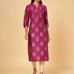 Rangmanch by Pantaloons Magenta Printed Straight Kurta-image-38