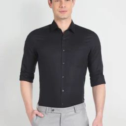 Arrow Black Cotton Slim Fit Shirt-image-63