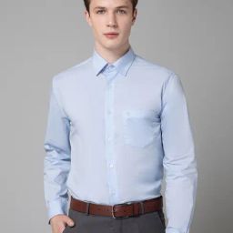 Cantabil Sky Blue Cotton Regular Fit Shirt-picture-45