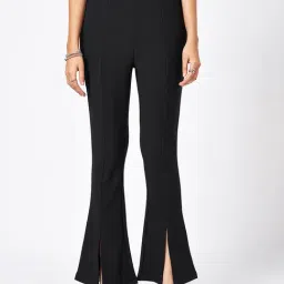 Honey By Pantaloons Black Polyester Flare Fit Casual Trousers-image-67