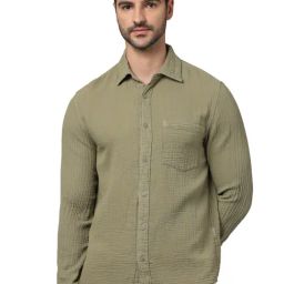 celio celio* Olive Regular Fit Cotton Shirt-picture-8