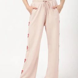 Bewakoof Pink Straight Fit Pants-image-92
