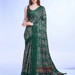 Ishin Women Floral Printed Saree With Blouse Piece-image-98