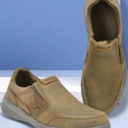 Woodland Men's Khaki Slip-On Shoes-picture-45