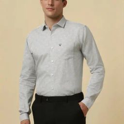 Allen Solly Grey Cotton Slim Fit Printed Shirt-image-44