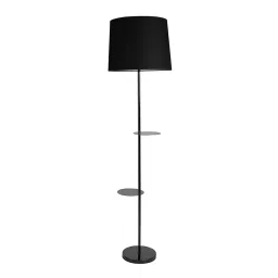 Sanded Edge Metal Black Floor Lamp with 2 Shelf for Living Room, Home Décor, Gift-image-32
