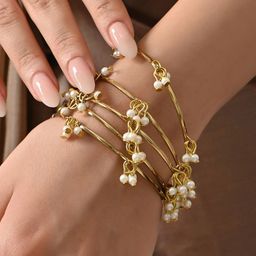 Fida Set Of 6 Gold-Plated Beaded Bangles-image-66