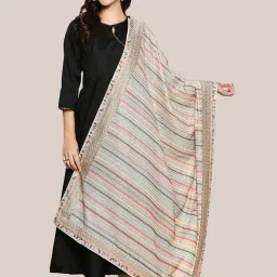 Dupatta Bazaar Grey Embroidered Dupatta image 1