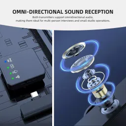 LEKATO Wireless Lapel Microphone System Omni-directional Battery Powered 80 dB, R-10 image 5