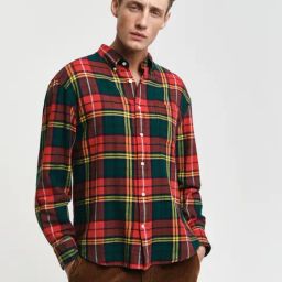 Gant Men Red Checked Button-Down Collar Full Sleeves Shirt-4