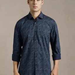 Louis Philippe Navy Slim Fit Printed Shirt-picture-35
